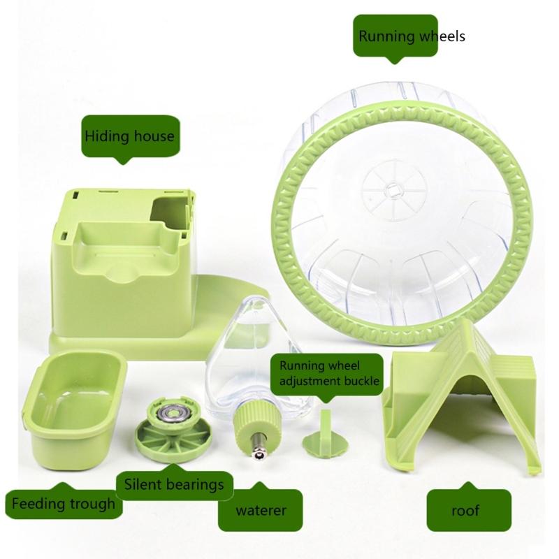 Silents Hamster Wheel Multifunctional Hamster Wheel Quite Running Spinner Wheel with Water and Food Solution