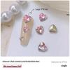 Heart Rhinestone Nail Art Accessories: Super Shiny Crystal Glass In Iridescent Peach, Small & Large Sizes