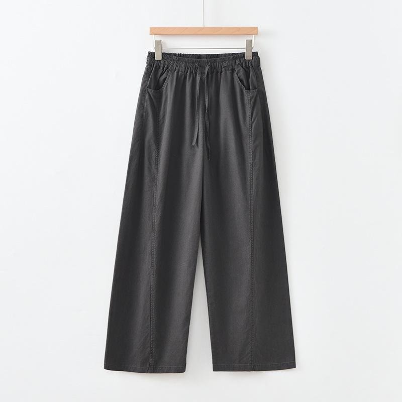 

Deer and Andi Japanese Style Women s High Waist Wide-Leg Summer Pants - Breathable, Slimming, Loose Fit, Drawstring Straight Casual Trousers XL (120-140 lbs)
