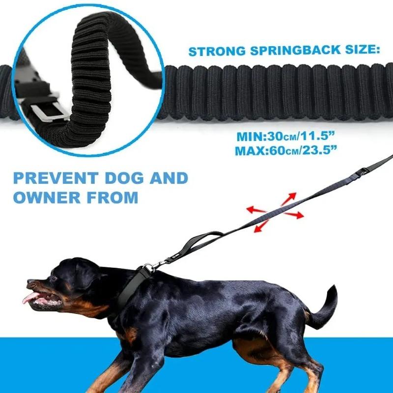 Shock‑Absorbing Bungee Hands‑Free Dog Leash Waist Belt Adjustable Nylon Pet Lead For Jogging Running Walking Large Medium Dogs