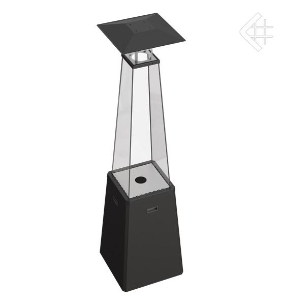 Outdoor Gas Heater Umbrella BS Steel Black 12 kW Set