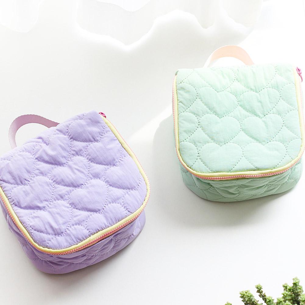 Cute Love Makeup Bag Large Capacity Portable Travel Handbag Wash Bag Korean Version  Cosmetics Storage Bag Toiletry Bag