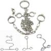 Heavy Stainless Steel Handcuffs and Ankle Cuffs Set Slave  Restraints Kit Metal Collar Detachable Cuffs Sex Toys for Couples