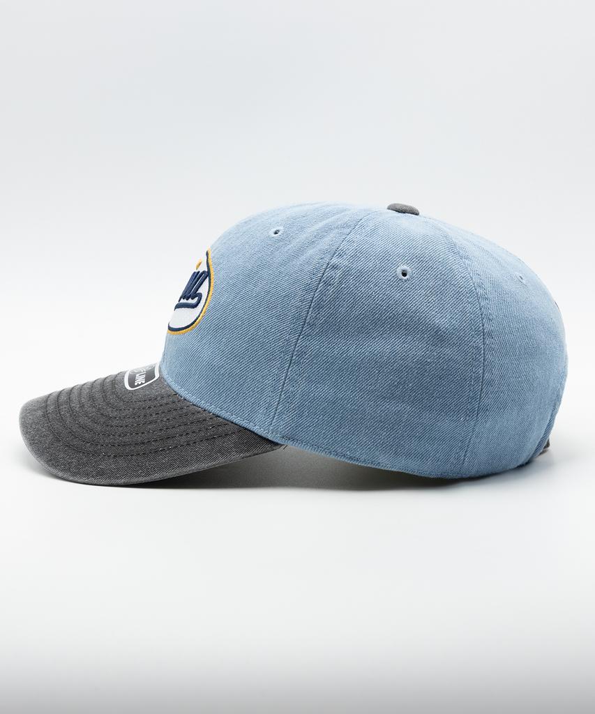 Wieoldeuwoldeu Circle Logo Wappen Denim Color Block Ball Cap Light Blue
