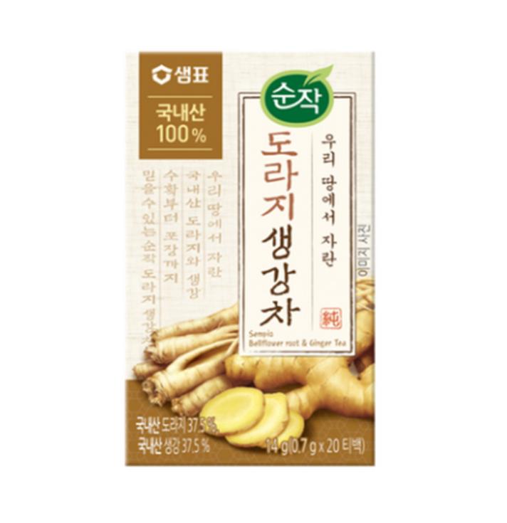 

Sunjac Чай из корейского колокольчика и имбиря 20 чайных пакетиков – Полезный травяной чай 1 box (20 Tea Bags)