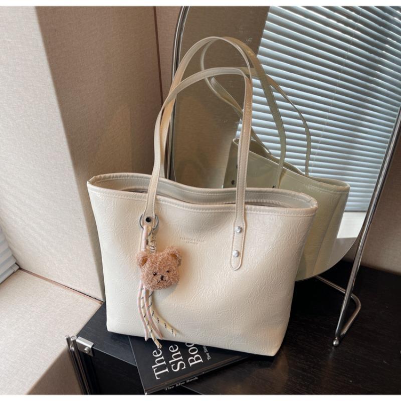 Large-capacity bag women's summer versatile new simple shoulder bag premium texture commuter tote bag