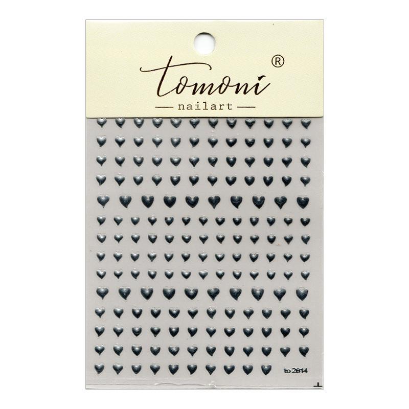 

Golden & Silver 3D Micro-Embossed Heart Nail Stickers - Vintage Decoration Decals