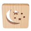 Wooden 3D LED Light Hollow Moon Star Pattern Eye Protection USB Power Supply Warm White Night Lamp f