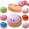 2 Stück Simulation gedämpfte Brötchen Spielzeug Stressabbau Kleine Teigtaschen Quetsch-Sensorisches Fidget-Spielzeug Langsam aufsteigender Stressball Dekompression Teigkugel Spielzeug