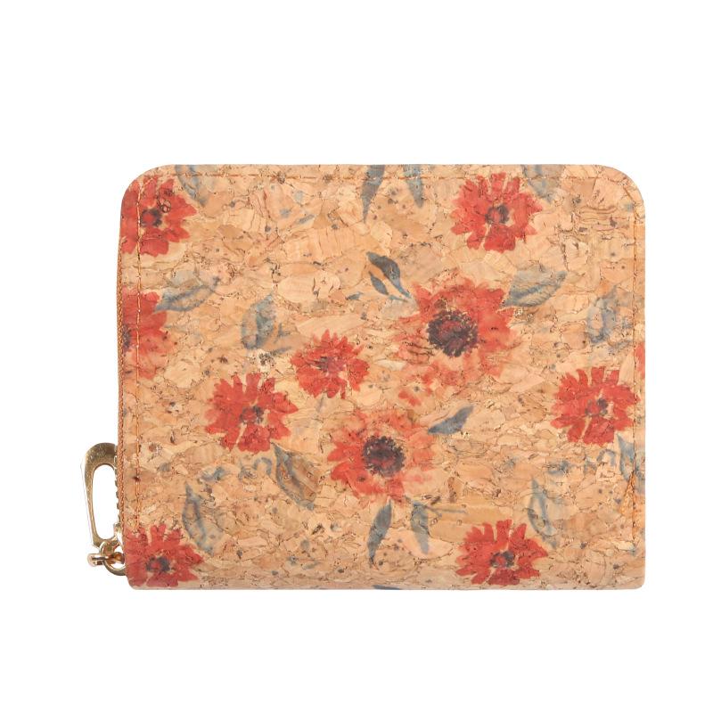 Retro Print Women's Coin Purse and Card Holder - Cork Texture Wallet 2025