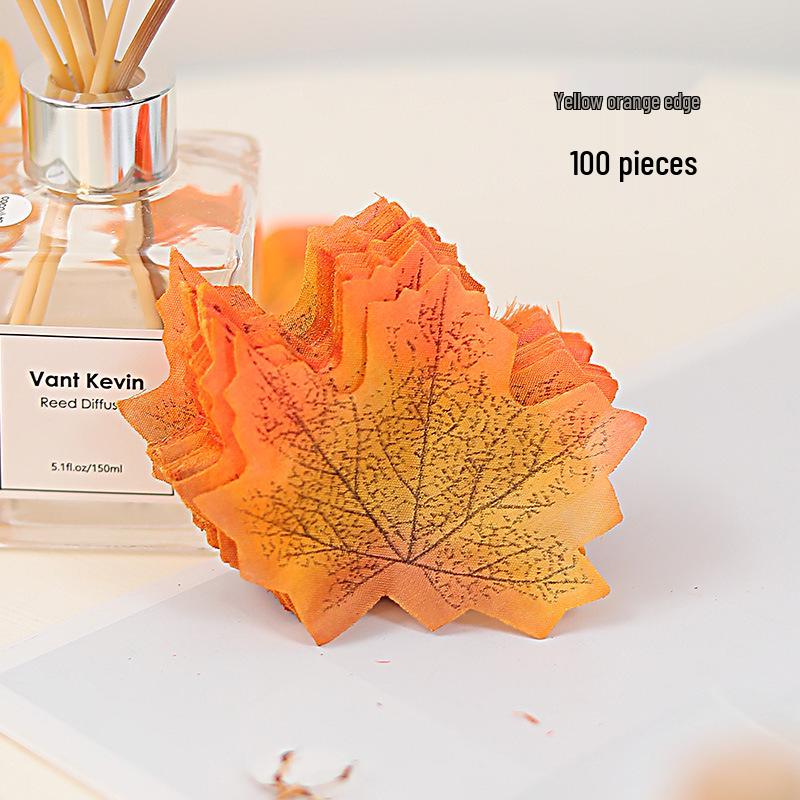 Artificial Red Maple Leaf & Green Leaves Decoration for Kindergarten, Shop Windows, and Landscaping