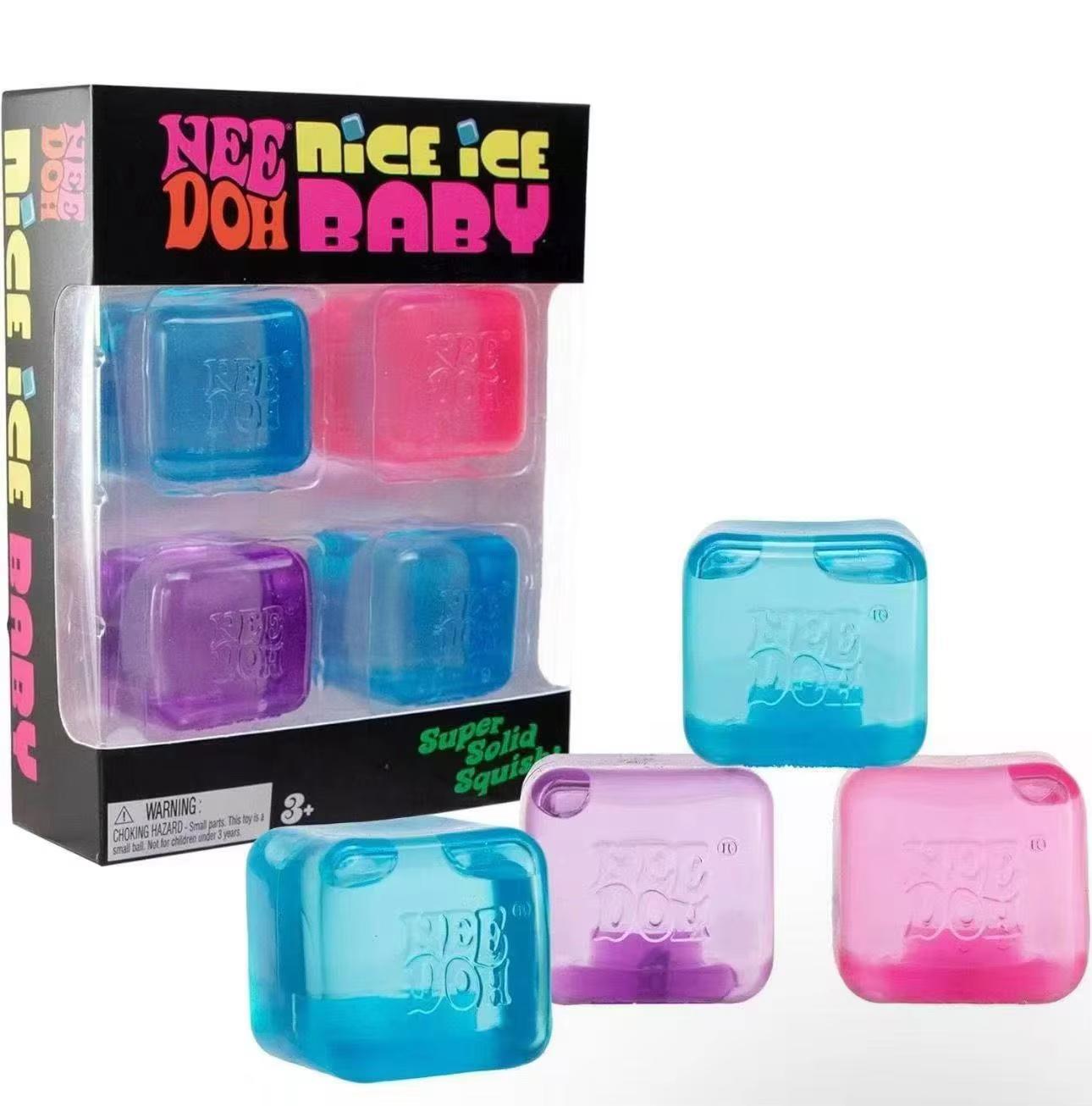 Needoh Sensory Nice Cube Sensory Toys Fidget Square Ice Cube Stress Relief Blocks Relieving Puzzles Pressure Relief ADHD Toy