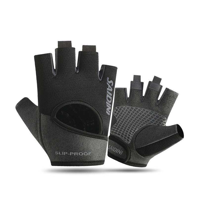 

Дышащие перчатки с гантелями для тренажерного зала с половиной пальца, мужские и женские спортивные перчатки для бодибилдинга и кроссфита для езды на велосипеде, противоскользящие M