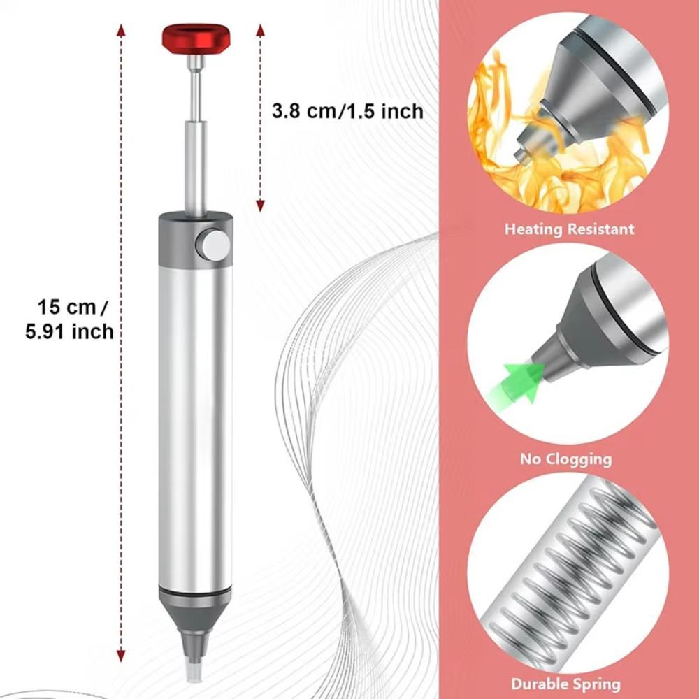Aluminum Alloy Powerful Desoldering Pump Manual Silicone Sucking Nozzle Solder Sucker Tool Preventing Blockage Tin Absorber