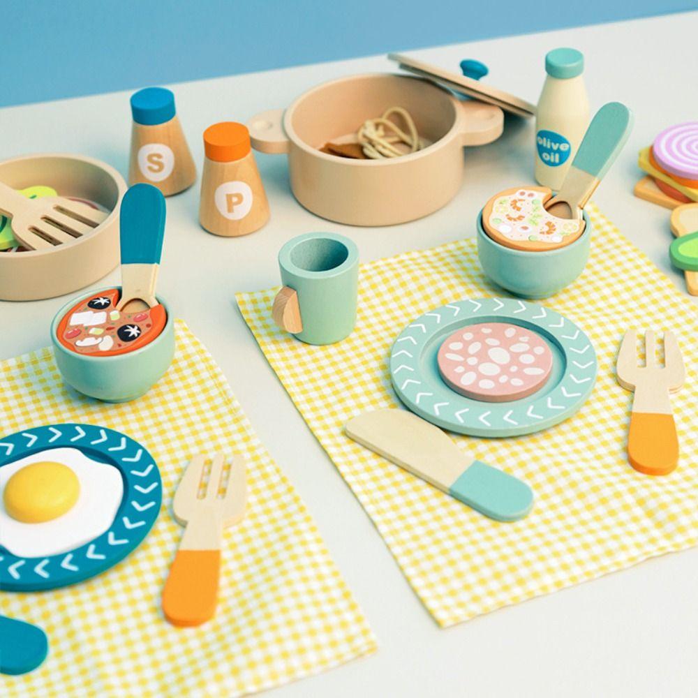 Wooden Kids Kitchen Toys Cookware Simulation Kitchen Toys New Cooking Toys