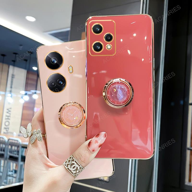 Realme10 Realme9 I Luxus Mode Galvanisierter Ringhalter Hülle Für Oppo Realme 9 10 Pro Plus 5g 9i 4g Ständer Silikon Rückseite 9pro