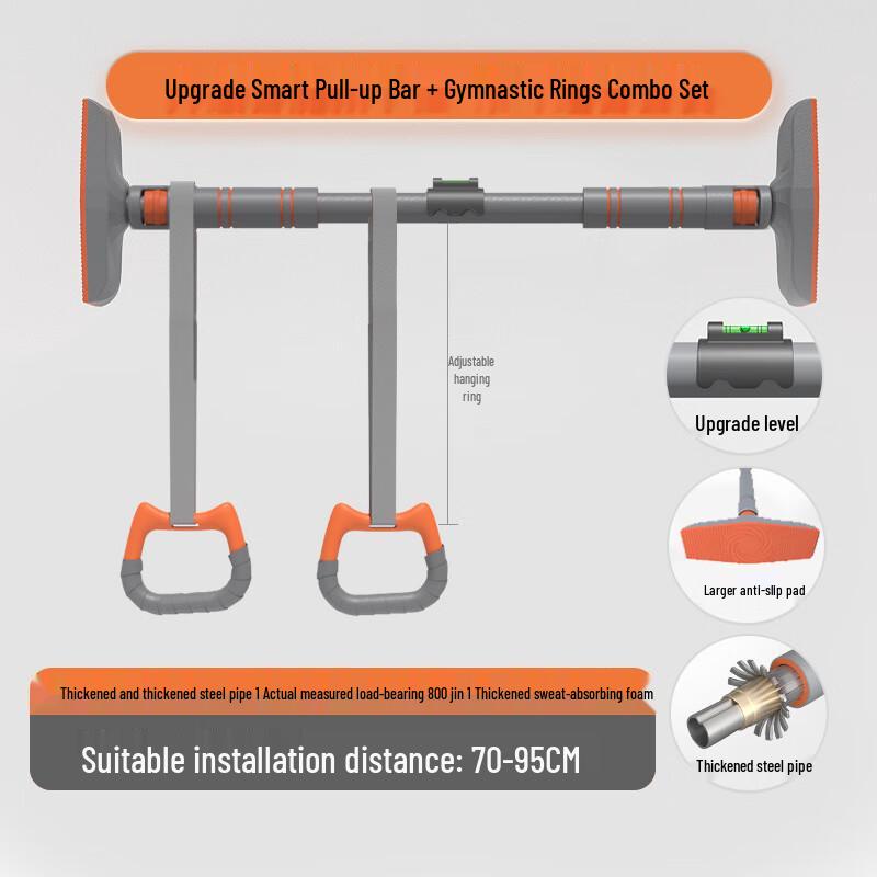 YTYIN No-Drill Indoor Pull-Up Bar with Gymnastic Rings