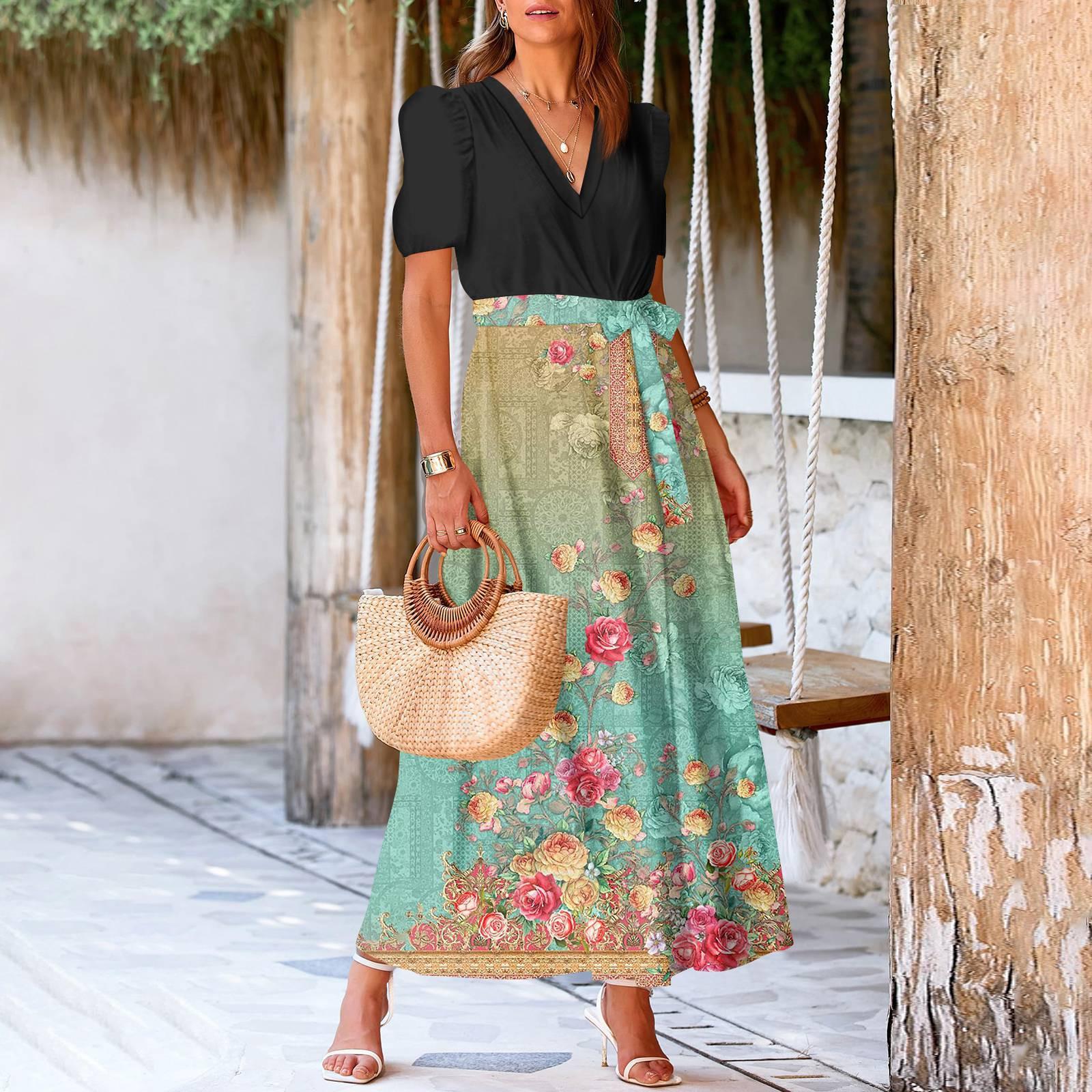 

Женское летнее платье свободного покроя для пляжного отдыха, повседневное платье-жилет с глубоким V-образным вырезом, элегантное платье-рубашка L