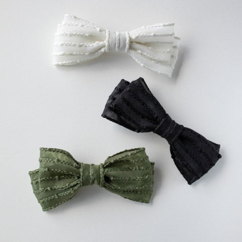 MERRYMOTIVE Stripe mesh ribbon hairpin (3color)