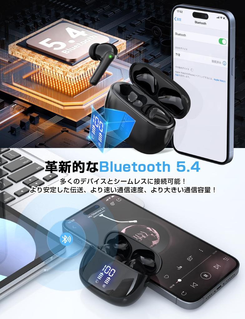 Earphones Bluetooth Wireless Earphones AIFENG Bluetooth Earphones LED Display Noise Canceling Long Playback Automatic Pairing Complete Bluetooth
