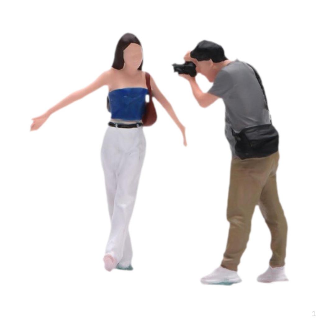 1/64 People Figures Figurines Ornaments Man Woman Miniatures for Movie Props Micro Landscape Layout