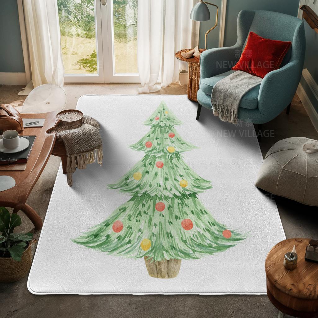 House Entrance Carpet Home Door Mat Living Room Bath Foot Bathroom Non-slip Water Absorption Rugs Bath Merry Christmas Winter