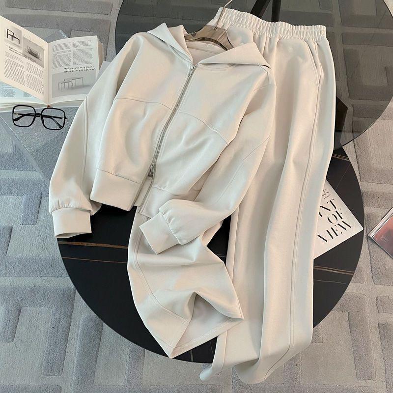 

Korean Style Women s Slimming Sweatshirt & Wide-Leg Pants Set - Spring/Autumn 2026 M [40-50 kg]
