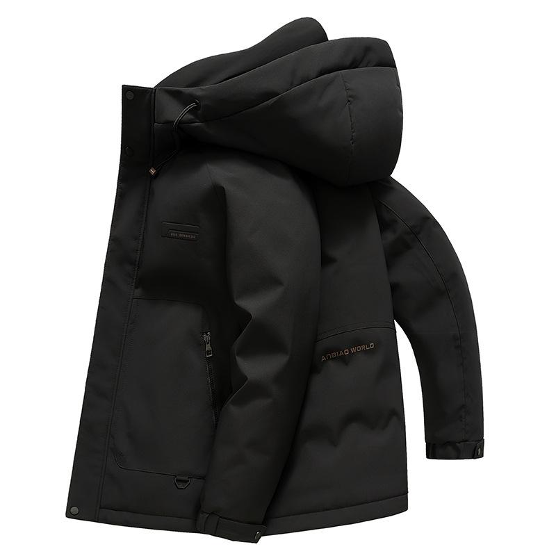 

Зимняя мужская куртка-пуховик для среднего возраста, деловая, повседневная, средней длины, со съемным капюшоном, утепленная мужская куртка-пуховик 4XL