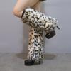 Leg Cover Faux Fur Leopard Leg Warmers Thickened Y2K Long Tube Stockings Japanese Style Warm Boots Cover Autumn/Winter