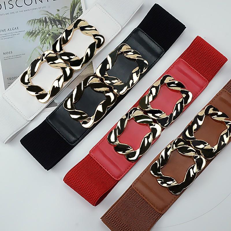 Elastic Buckle Elastic Waist Seal for Women Wide Decoration with Skirt Belt Simple and Versatile Waist Belt