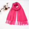 Women S Solid Color Thick Warm Faux Cashmere Scarf For Autumn Winter