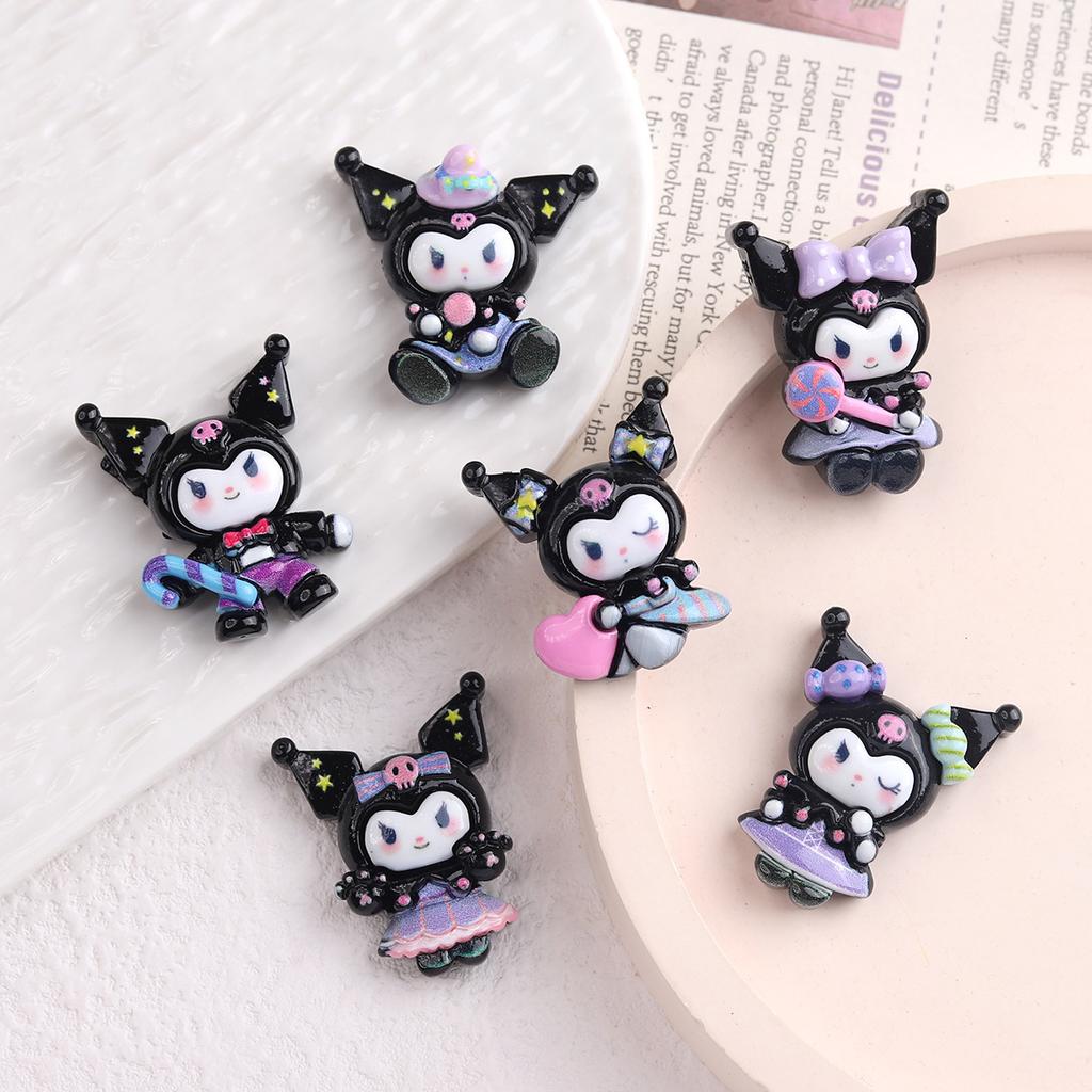12/60PCS Cartoon DIY resin accessories, circus cream glue handmade hair clip, phone case, shoe buckle accessories
