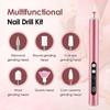 Professional Manicure Pedicure Kit Wireless Nail Drill Machine with UV Light Electric Nail File Set Nail Milling Cutter Polisher
