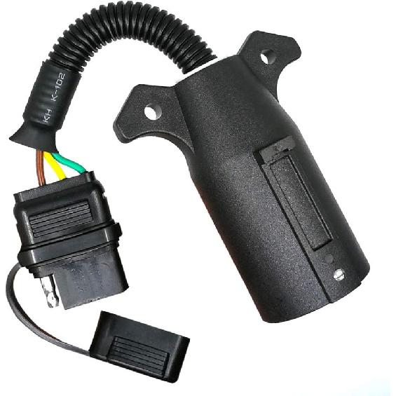 

Universal 7-Way Blade to 4-Way Flat Trailer Connector Single-Function Wiring Adapter Standard 7 TO 4