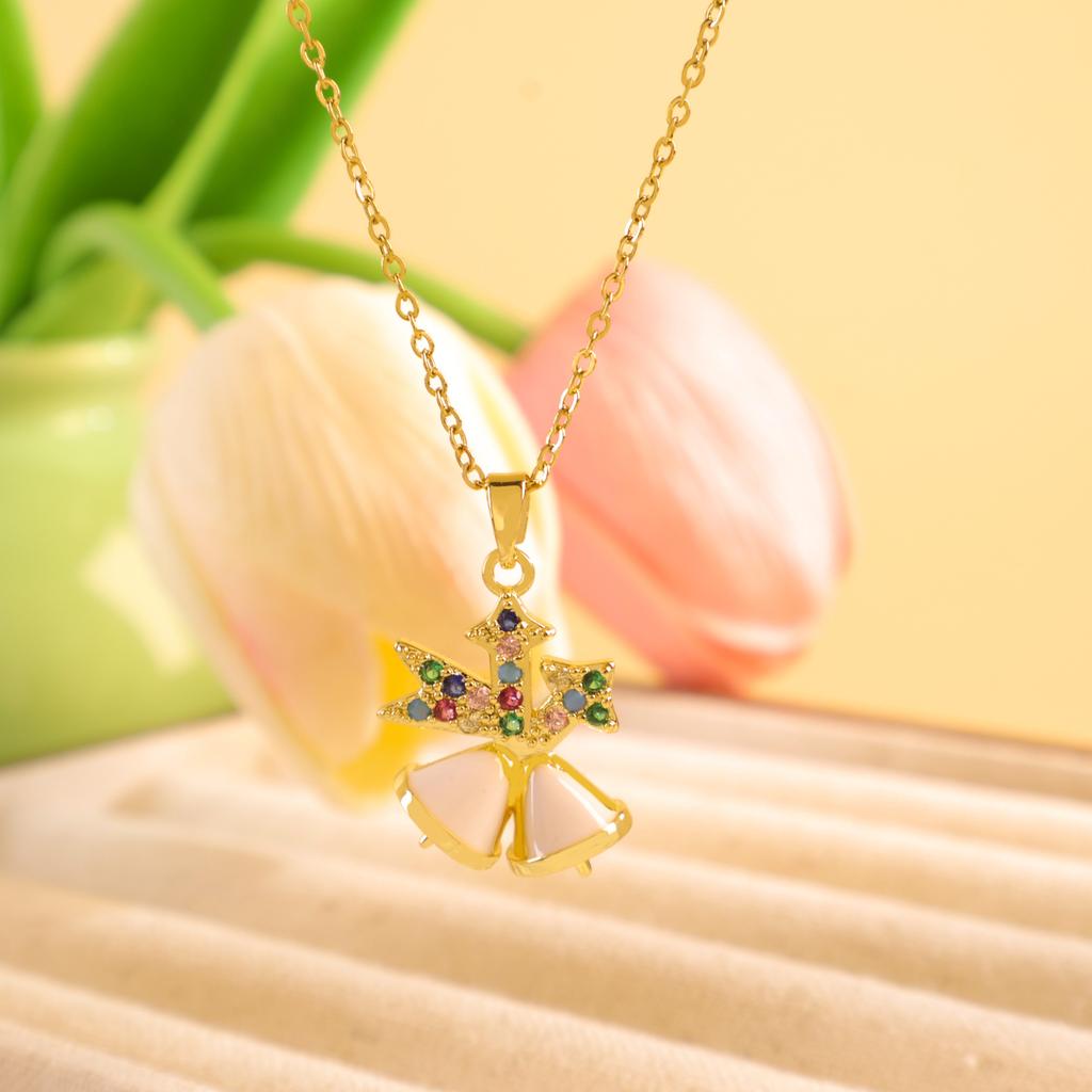 Halskette Damen Europäisch und Amerikanisch Weihnachten Vielseitige Atmosphäre Halskette Nischendesign High-End Titanstahl-Accessoires