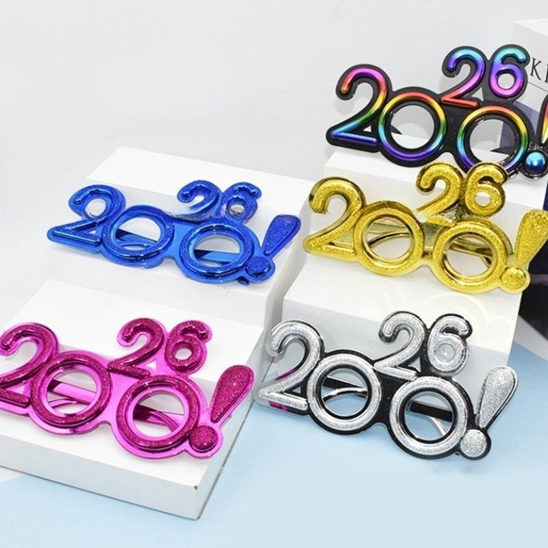 2026 Číslo Brýle Šťastný Rok Brýle Diamantové Třpytivé Sluneční brýle Cosplay Rekvizita Vánoční Párty Dekorace Zábavné Brýle