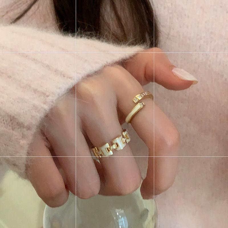 Unique Style Geometric Adjustable Open Ring For Women In Fashionable Copper Design 2023 For