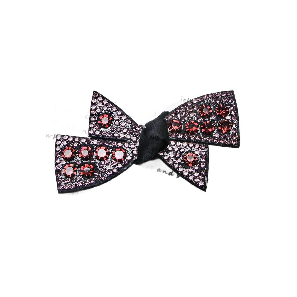 Korean Style Rhinestone Heart Bow Hair Clip for Women