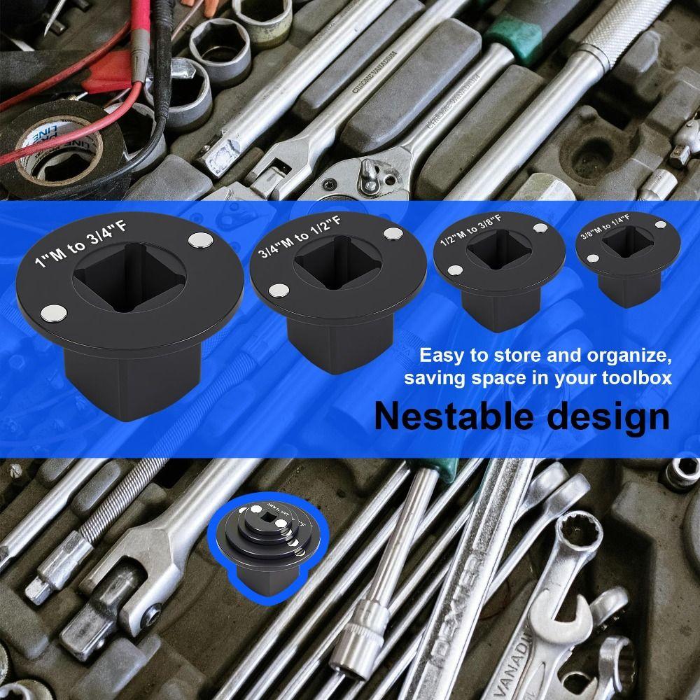 4pcs 4PCS Set Drive Ratchet Adapter Set Heavy Duty Socket Adapter Set  Tight Spaces