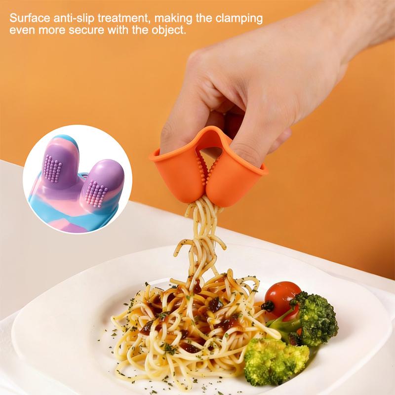 Silicone Snacks Finger Cover Oil-Proof And Dirt-Proof Food Clips Non-Slip Heat Resistant Finger Cots Multi-Function Kitchen Aid