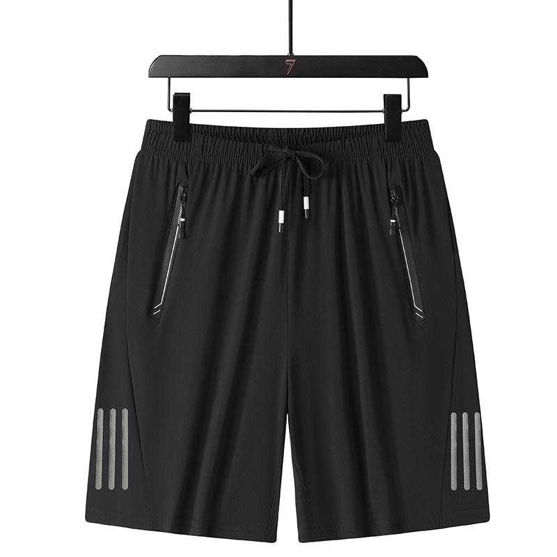 Pantaloncini in seta di ghiaccio Pantaloni casual estivi da uomo Gamba dritta Pantaloncini elasticizzati traspiranti e ad asciugatura rapida taglie forti