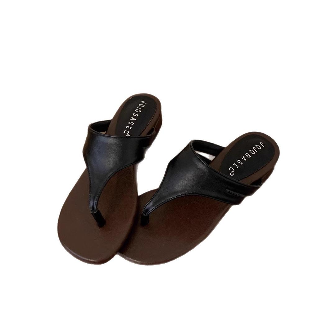 Niche Design Slope Heel Flip-flops Shoes Women's Outer Wear 2025 Summer New Silver Sandals