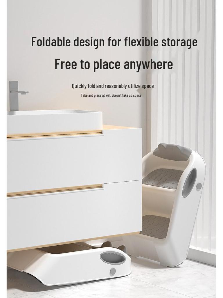 Foldable Two-Step Children's Washstand Stool