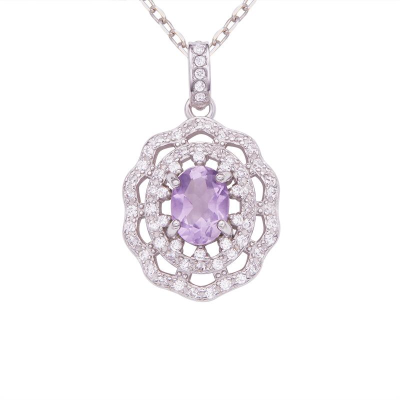 Natural Citrine Amethyst Topaz Garnet Colored Treasure Necklace S925 Sterling Silver