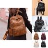 Stylish Pu Leather European Retro Casual Backpack For Women Soft Zipper Closure