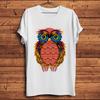 Geometric Owl Funny Artistic TshirtWhite Casual Short TshirtUnisex Tee StreetwearNoglue High Definition Breathable Print
