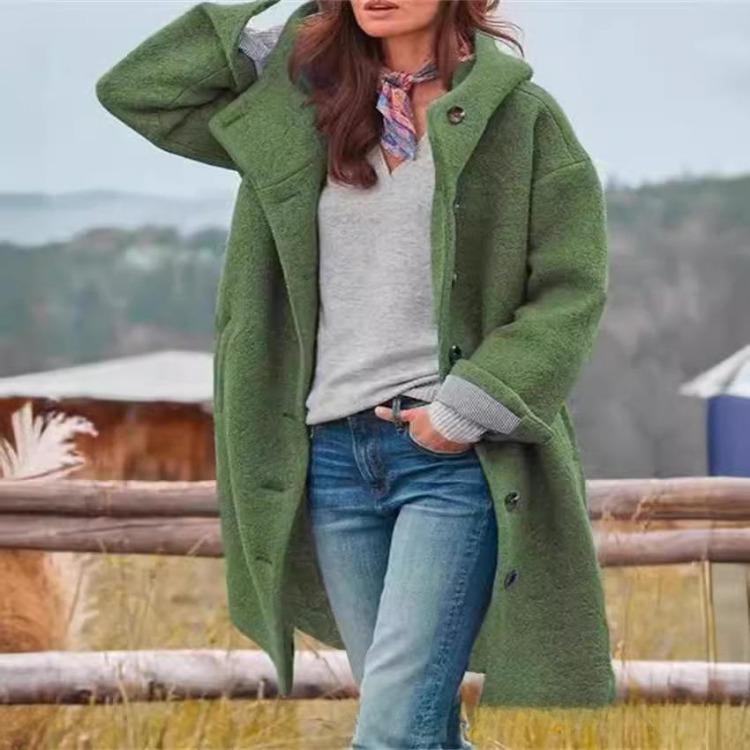 Woolen Coat For Women Long Warm Winter Jacket Outerwear S