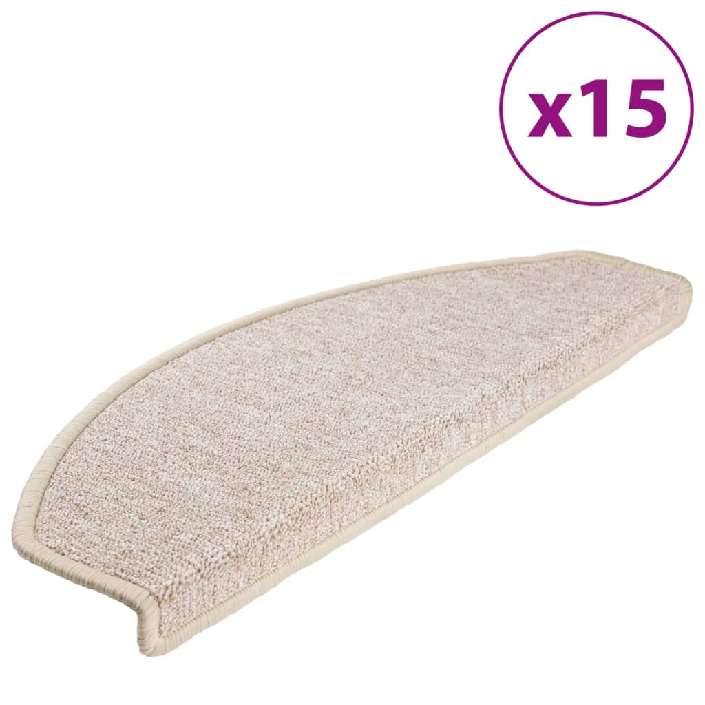 vidaXL Stufenmatten 15 Stk. 65x24x4 cm Taupe Halbrund Groß