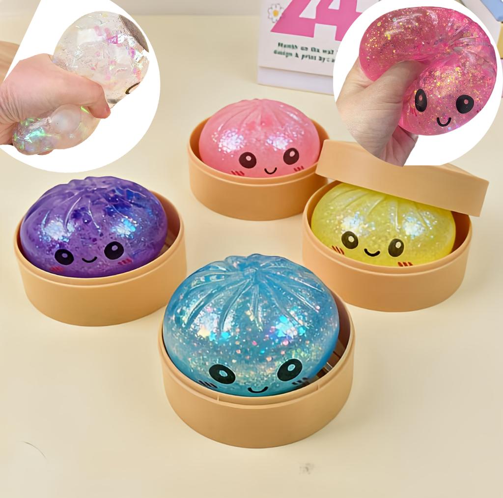 Random Colorsimulation Flash Dumpling Pressure Ball Fidget Squishes Squishy Maltose Dough Ball Decompression Fidget Toy Fun Crea