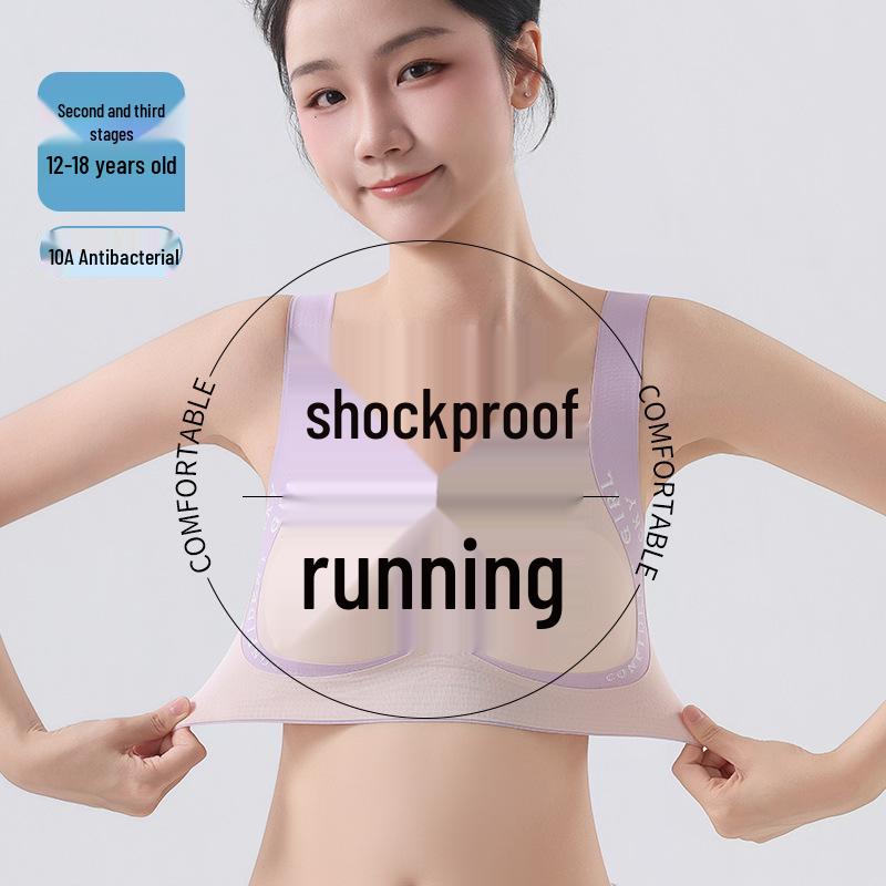 Seamless Sports Bra for Adolescent Girls, Ages 12-18 – Antibacterial, Class A Junior High Student Vest